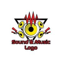 geluid en muziek- logo ontwerp vector
