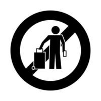 mens met reizen verboden signaal silhouet stijl vector