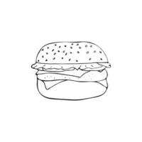 hand-darwn Hamburger vector illustratie