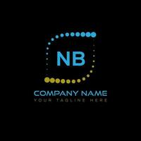 nb brief logo ontwerp Aan zwart achtergrond. nb creatief initialen brief logo concept. nb uniek ontwerp. vector