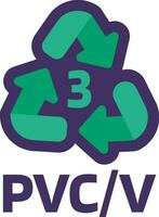 voorzichtigheid markering recycling pvcv industrieel code 3 vector