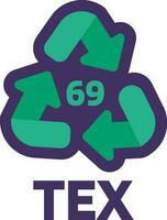 voorzichtigheid markering recycling tex industrieel code 69 vector