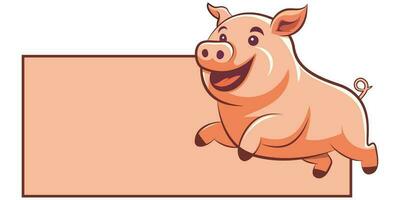 varken Aan een leeg teken vector