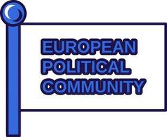 Europese politiek gemeenschap vlag teken vector