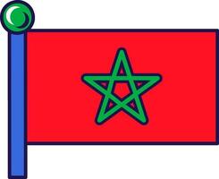 koninkrijk van Marokko natie vlag Aan vlaggenmast vector