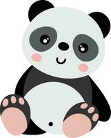 schattig panda zittend geïsoleerd Aan wit vector