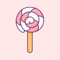 schattig lolly Aan stok. vector klem kunst illustratie. levendig vector klem kunst illustratie met een schattig lolly Aan een stok in helder kleuren, vastleggen de aanbiddelijk essence van de kawaii stijl.