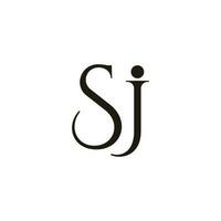 brief sj gemakkelijk serif doopvont logo vector