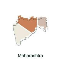 kaart van maharashtra kleurrijk illustratie ontwerp, element grafisch illustratie sjabloon vector