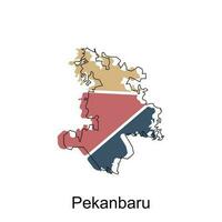 kaart van pekanbaru ontwerp sjabloon, vector illustratie van kaart van Indonesië Aan wit achtergrond