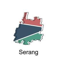 kaart van serang ontwerp sjabloon, vector illustratie van kaart van Indonesië Aan wit achtergrond