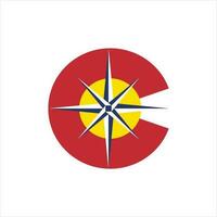 Colorado logo met kompas punt symbool vector illustratie