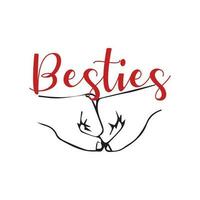 bestie t overhemd ontwerp illustratie met vector