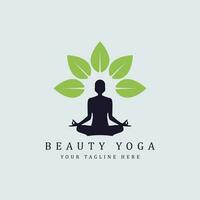 schoonheid yoga meditatie logo sjabloon vector