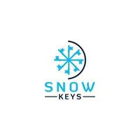 sneeuw sleutels logo ontwerp vector