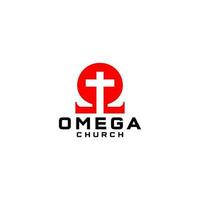 omega kerk logo ontwerp vector