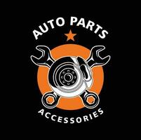 auto logo, garage, onderhoud, onderdelen. auto onderdelen auto reparatie logo illustratie vector