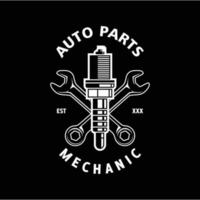 auto logo, garage, onderhoud, onderdelen. auto onderdelen auto reparatie logo illustratie vector