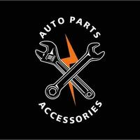 auto logo, garage, onderhoud, onderdelen. auto onderdelen auto reparatie logo illustratie vector