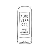 hand getekend aloë vera gel in fles vector