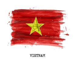 aquarel schilderij vlag van vietnam vector