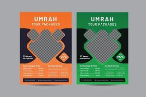 umrah hadj pakket flyer vector