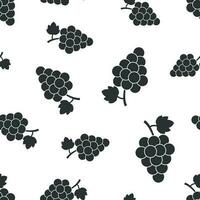 druif fruit met blad naadloos patroon achtergrond. bedrijf concept vector illustratie. bundel van wijn wijnstok symbool patroon.