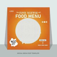 voedsel menu sociaal media post sjabloon . pro vector .
