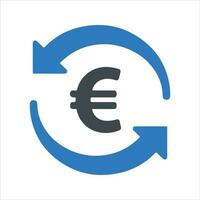 euro transactie icoon, vector en glyph