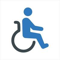 onbekwaamheid vriendelijk, gehandicapt, handicap, rolstoel, icoon, toegang, gehandicapt, verzwakt, fysiek, teken, symbool, vector