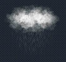 realistisch storm wolk met regen. vector