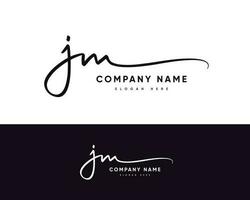 j m jm eerste brief handschrift en handtekening logo vector