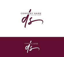 ds ds s eerste brief handschrift en handtekening logo vector