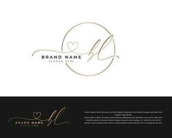 eerste bl schoonheid monogram en elegant logo ontwerp handschrift logo eerste handtekening vector