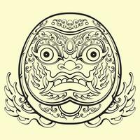 Japans Daruma masker schets vector kunst