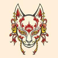 masker kitsune Japans vector