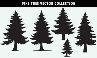 reeks van pijnboom bomen silhouetten vector grafiek voor ontwerp