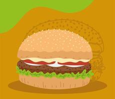 hamburger fastfood vector