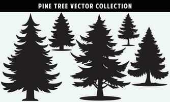 reeks van pijnboom bomen silhouetten vector grafiek voor ontwerp