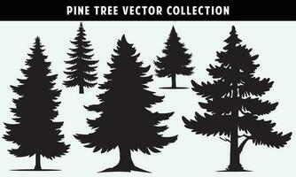 reeks van pijnboom bomen silhouetten vector grafiek voor ontwerp