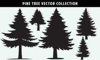 reeks van pijnboom bomen silhouetten vector grafiek voor ontwerp