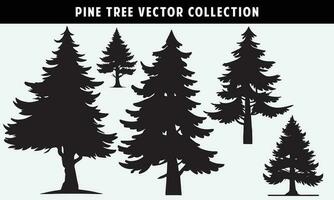 reeks van pijnboom bomen silhouetten vector grafiek voor ontwerp