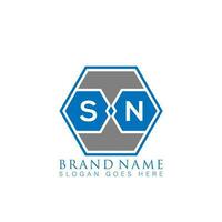 sn creatief minimalistische brief logo. sn uniek modern vlak abstract vector brief logo ontwerp.