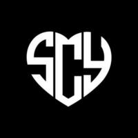 scy creatief liefde vorm monogram brief logo. scy uniek modern vlak abstract vector brief logo ontwerp.
