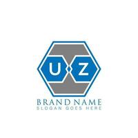 uz creatief minimalistische brief logo. uz uniek modern vlak abstract vector brief logo ontwerp.