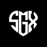 sgx creatief liefde vorm monogram brief logo. sgx uniek modern vlak abstract vector brief logo ontwerp.