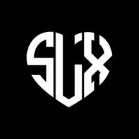 slx creatief liefde vorm monogram brief logo. slx uniek modern vlak abstract vector brief logo ontwerp.