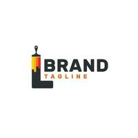 brief l logo met verf borstel - alfabet l met verf borstel logo ontwerp vector