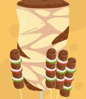 kebab en falafelsticks vector