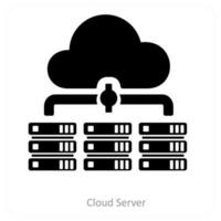 wolk server en berekenen icoon concept vector
